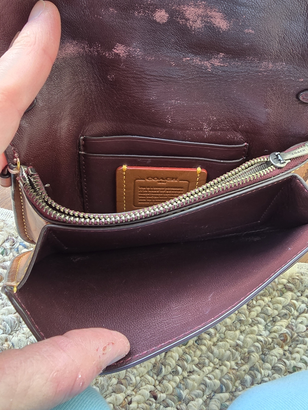 Coach Peach Floral Appliqué Wristlet - Picture 5 of 6